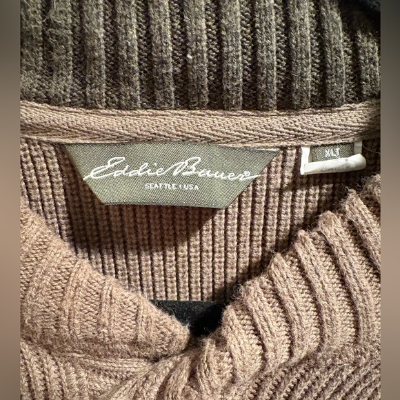 Eddie Bauer Men's Henley Crewneck Sweater - XLT 100% Cotton - Academia, Preppy - Picture 2 of 8